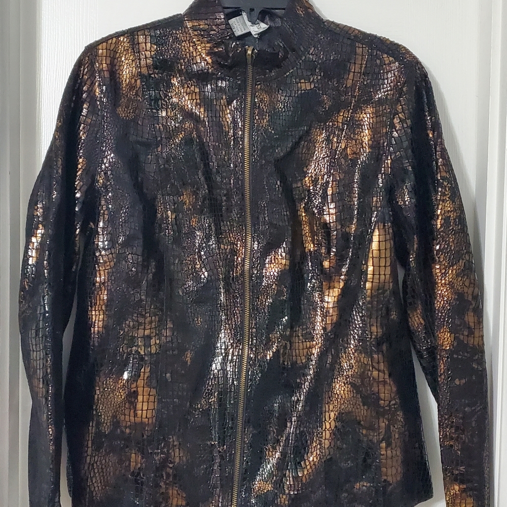 NWT Chico's reversible leather jacket sz 1